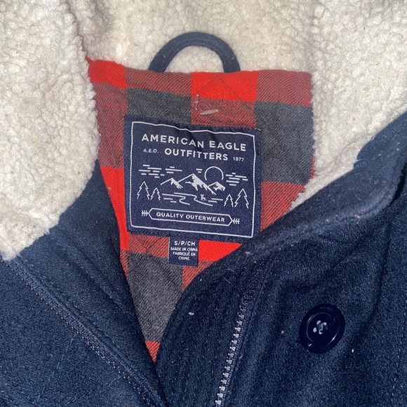 American Eagle Outfitters AEO Wool Blend Button Pea Coat Size Small - Picture 3 of 8